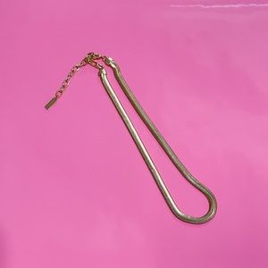 Gold herringbone necklace